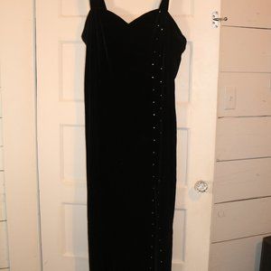 Vintage Black Velvety Gown with matching shrug